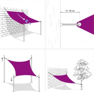 vidaXL vidaXL Żagiel przeciwsłoneczny, piaskowy, 5x5x6 m, 100% poliester 4