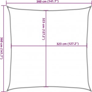vidaXL Żagiel przeciwsłoneczny, piaskowy, 3,6x3,6 m, 100% poliester 10