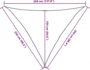 vidaXL Żagiel przeciwsłoneczny, jasnoszary, 2,5x2,5x3,5 m, poliester 9