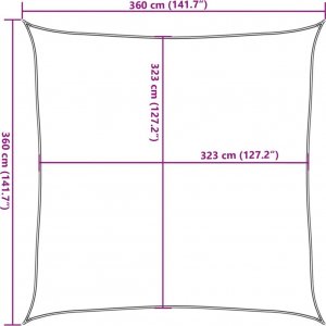 vidaXL Żagiel przeciwsłoneczny, jasnoszary, 3,6x3,6 m, 100% poliester 10