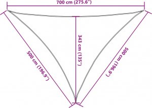 vidaXL vidaXL Żagiel przeciwsłoneczny, beżowy, 7x5x5 m, 100% poliester 10