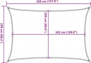 vidaXL vidaXL Żagiel przeciwsłoneczny, piaskowy, 3,5x2,5 m, 100% poliester 9