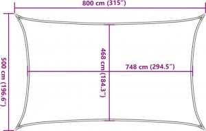 vidaXL Żagiel przeciwsłoneczny, piaskowy, 8x5 m, 100% poliester 10