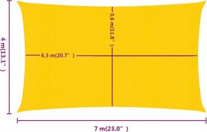 vidaXL vidaXL Żagiel przeciwsłoneczny, 160 g/m, żółty, 4x7 m, HDPE 6