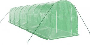 vidaXL Szklarnia ze stalową ramą, zielona, 20 m, 10x2x2 m 3