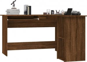 Biurko vidaXL Biurko narożne, brązowy dąb, 120x140x75 cm 3