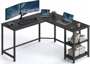 Biurko Vasagle Biurko komputerowe, narożne biurko w kształcie litery L, 138 x 138 x 76 cm, biurko do gier, stacja robocza z 2 półkami do przech 1