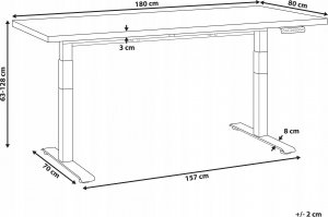 Biurko Beliani Destin III Czarne 180 cm x 80 cm 2