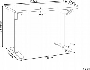 Biurko Beliani DESTIN IV Biało-Czarne 120 cm x 72 cm 2