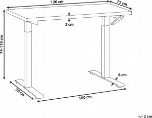 Biurko Beliani Destin III Brązowo-Czarne 120 cm x 72 cm 2