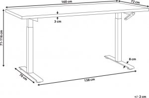 Biurko Beliani Destin III Szaro-Czarne 160 cm x 72 cm 8