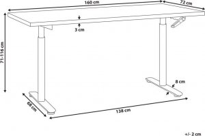 Biurko Beliani DESTIN IV Szaro-Białe 160 cm x 72 cm 8