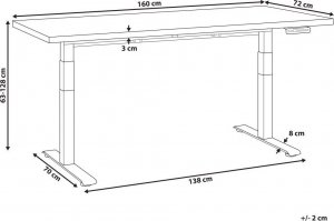 Biurko Beliani Destin III Szaro-Czarne 160 cm x 72 cm 7