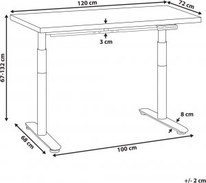 Biurko Beliani DESTIN IV Brązowo-Czarne 120 cm x 72 cm 9