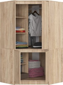 Akord Szafa narożna do sypialni 100 cm 4 drzwi 6 półek pojemna - dąb sonoma 2