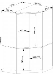 Akord Szafa narożna do sypialni 100 cm 4 drzwi 6 półek pojemna - dąb sonoma 3