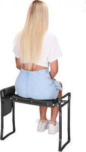 Springos Krzesło wielofunkcyjne, ogrodowe do pielenia z przybornikiem na narzędzia, składany klęcznik, czarny UNIWERSALNY 13