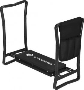 Springos Krzesło wielofunkcyjne, ogrodowe do pielenia z przybornikiem na narzędzia, składany klęcznik, czarny UNIWERSALNY 19