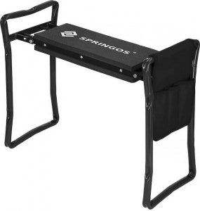 Springos Krzesło wielofunkcyjne, ogrodowe do pielenia z przybornikiem na narzędzia, składany klęcznik, czarny UNIWERSALNY 20