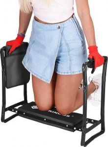 Springos Krzesło wielofunkcyjne, ogrodowe do pielenia z przybornikiem na narzędzia, składany klęcznik, czarny UNIWERSALNY 10