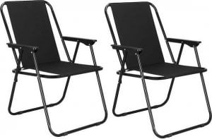 Springos Krzesła turystyczne 2 szt. wędkarskie składane krzesełka na biwak, plaże czarne UNIWERSALNY 1