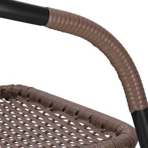 Springos Meble ogrodowe metalowe 2 krzesła i stół ze szklanym blatem zestaw ogrodowy czarno-brązowy UNIWERSALNY 17