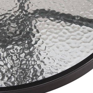 Springos Meble ogrodowe metalowe 2 krzesła i stół ze szklanym blatem zestaw ogrodowy czarno-brązowy UNIWERSALNY 10