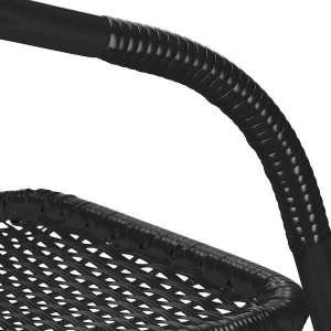 Springos Meble tarasowe: stolik kawowy z bezbarwnego szkła hartowanego, 2 krzesła metalowe do ogrodu czarne UNIWERSALNY 4