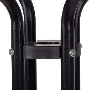 Springos Meble ogrodowe 2 krzesła i okragły stół ze szklanym blatem zestaw na taras czarno-szary UNIWERSALNY 14