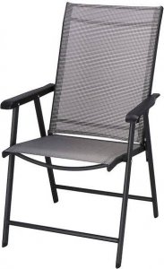 Springos Meble ogrodowe 2 krzesła i okragły stół ze szklanym blatem zestaw na taras czarno-szary UNIWERSALNY 20