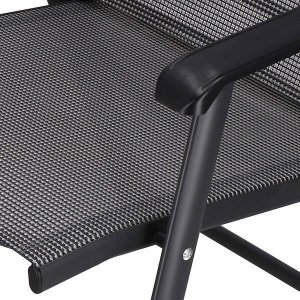 Springos Meble ogrodowe 2 krzesła i okragły stół ze szklanym blatem zestaw na taras czarno-szary UNIWERSALNY 8