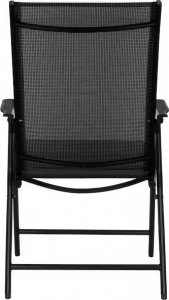 Springos Meble tarasowe stolik kawowy ze szkła hartowanego, krzesła metalowe 4 szt. czarny UNIWERSALNY 11