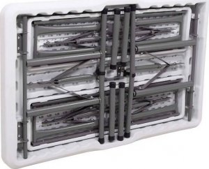 Springos Zestaw cateringowy, turystyczny stół z 2 ławkami składany na bankiet, biały UNIWERSALNY 11