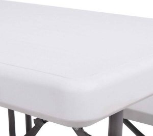 Springos Zestaw cateringowy, turystyczny stół z 2 ławkami składany na bankiet, biały UNIWERSALNY 20