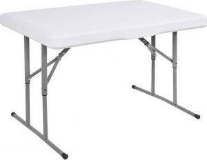 Springos Zestaw cateringowy, turystyczny stół z 2 ławkami składany na bankiet, biały UNIWERSALNY 22