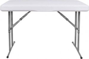 Springos Zestaw cateringowy, turystyczny stół z 2 ławkami składany na bankiet, biały UNIWERSALNY 24
