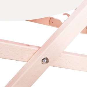 Springos Leżak ogrodowy, drewniany z 3-stopniową regulacją, plażowy, balkonowy, biały UNIWERSALNY 3