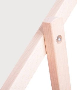 Springos Leżak ogrodowy, drewniany z 3-stopniową regulacją, plażowy, balkonowy, biały UNIWERSALNY 4