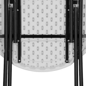 Springos Stół składany cateringowy 110x80 cm okrągły stolik bankietowy koktajlowy biało-czarny UNIWERSALNY 5