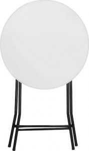 Springos Stół składany cateringowy 110x80 cm okrągły stolik bankietowy koktajlowy biało-czarny UNIWERSALNY 7