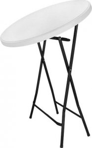 Springos Stół składany cateringowy 110x80 cm okrągły stolik bankietowy koktajlowy biało-czarny UNIWERSALNY 9