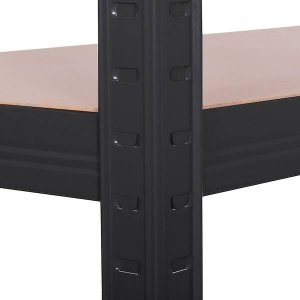 Springos Regał metalowy z 5 półkami 150x75x30cm 675kg do garażu, piwnicy, czarny UNIWERSALNY 4