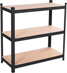 Springos Regał metalowy z 5 półkami 150x75x30cm 675kg do garażu, piwnicy, czarny UNIWERSALNY 7
