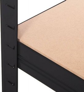 Springos Regał metalowy z 5 półkami 150x75x30cm 675kg do garażu, piwnicy, czarny UNIWERSALNY 9
