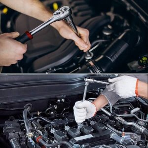 Springos Klucze nasadowe zestaw 45 elementów, z walizką narzędzia warsztatowe UNIWERSALNY 2