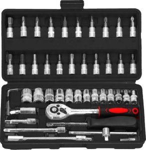 Zestaw narzędzi Springos Narzędzia warsztatowe, zestaw 46 el. klucze nasadowe z stali hartowanej w walizce UNIWERSALNY 12