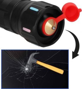 Latarka Springos Latarka taktyczna LED wojskowa wielofunkcyjna z zoomem akumulatorowa czarna UNIWERSALNY 16