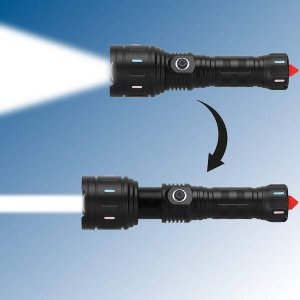 Latarka Springos Latarka taktyczna LED wojskowa wielofunkcyjna z zoomem akumulatorowa czarna UNIWERSALNY 17