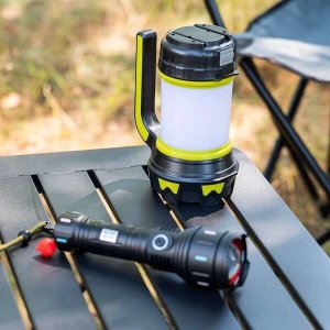 Latarka Springos Latarka taktyczna LED wojskowa wielofunkcyjna z zoomem akumulatorowa czarna UNIWERSALNY 6