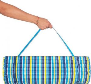 Springos Mata plażowa z poduszką 180x60 cm karimata piankowa, kolorowe pasy UNIWERSALNY 4